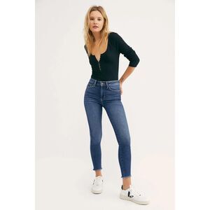 Free People Raw High-Rise Jegging Jean in Capri Blue, Size 25, Festival Boho